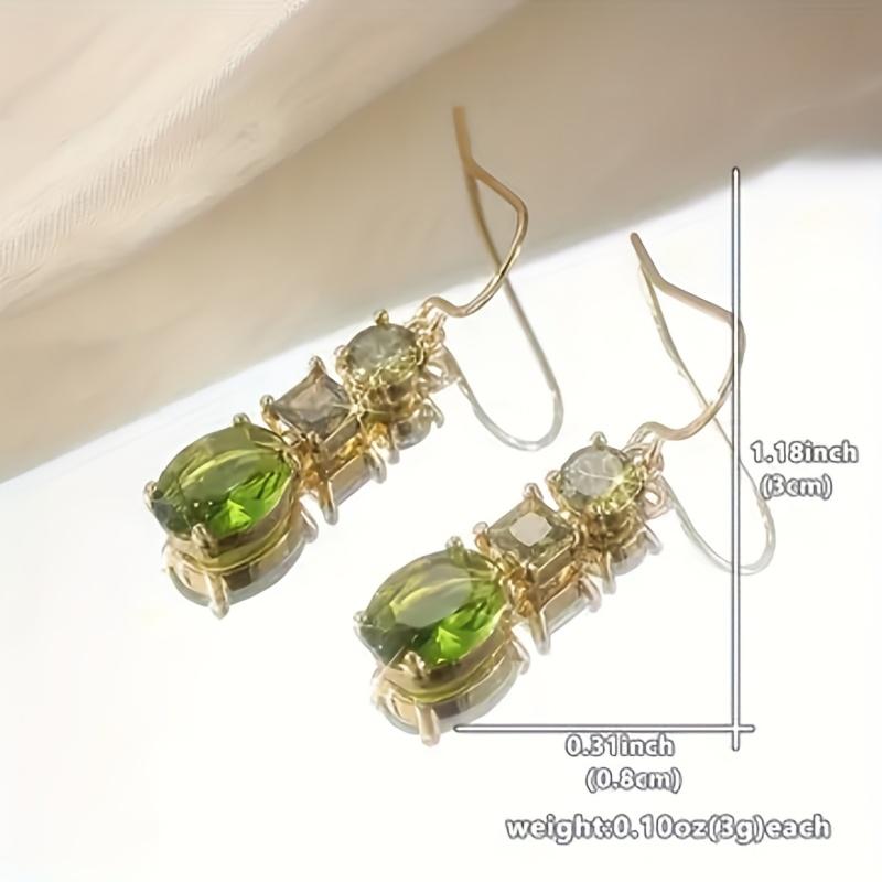 A Pair of High-End Olive Green Irregular Geometric Drop Earrings, Elegant And Sexy, Suitable for Women'S Parties, Vacations, Or Everyday Gifting