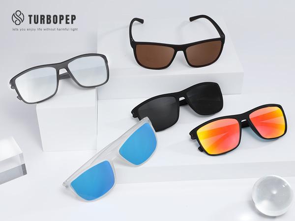 TURBOPEP 3 Pairs Simple Sunglasses For Everyday Use, Unisex Polarized Glasses, Square Eyewear ,Lightweight Frame Sun Glasses with UV Protection, Travel Accessories，sunglasses for men