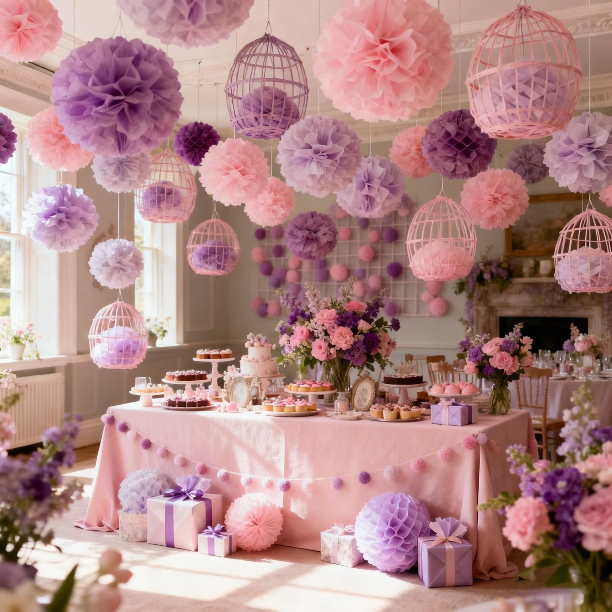 21pcs Mixed Color Paper Flower Balls Set, DIY Handmade Ceiling Hanging Decorations, Romantic Party Wedding Birthday Decoration