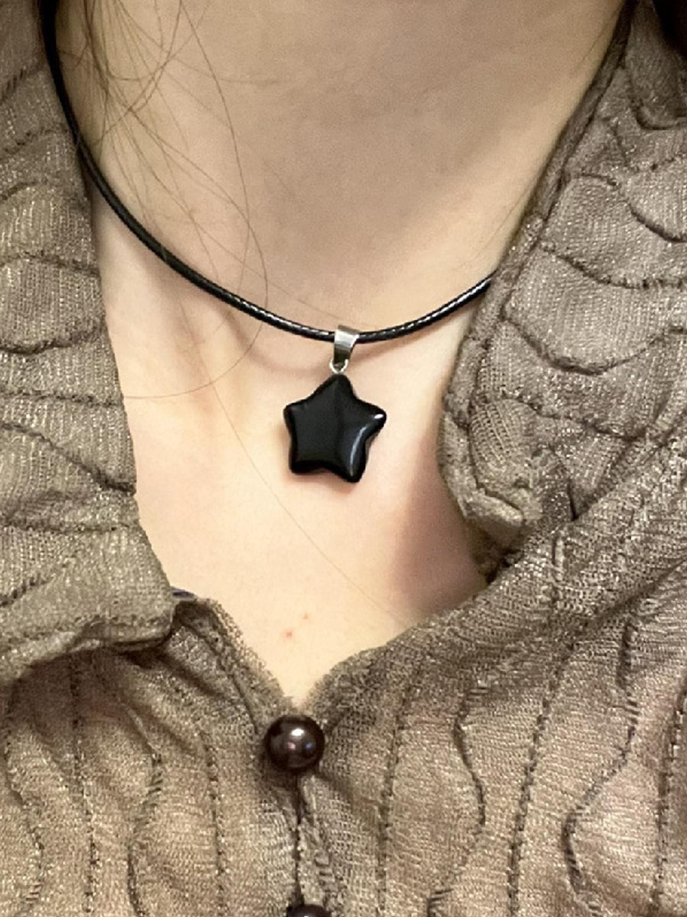 Natural Stone Star Design Pendant Necklace for Women, 8 Counts Y2K Style Necklace Set, Fashion Jewelry for Party, Daily Decor, Trendy All-match & Exquisite Jewelry for Birthday Gift, Mothers Day Gift Ideas