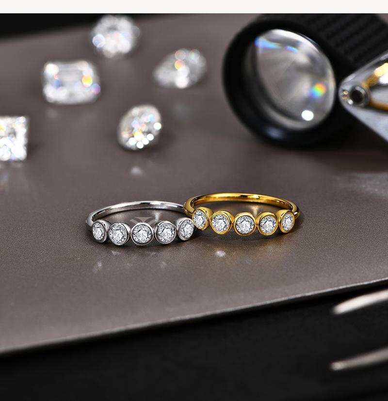 3mm Simple Style Synthetic Moissanite Ring for Women daily Wear Birthday Engagement Gift Fine Jewelry R189