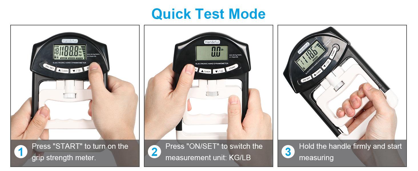 Handexer Hand Dynamometer Grip Strength Tester – 198 lbs/90 kg Digital Hand Strength Trainer, Compact & Portable for Sports, School, & Home Use