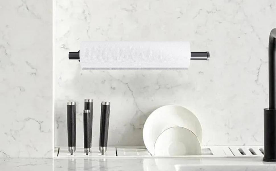 SZHLUX Paper Towel Holder, Self-Adhesive Paper Towel Holder Under Cabinet for Kitchen, No Drill Wall Mount-SUS304 Stainless Steel, Space-Saving, Easy Installation for Kitchen, RV & Bathroom-12.6’’ Towel Rack for Rolls, Plastic Wrap & More SZHLUX Paper Towel Holder, Self-Adhesive Paper Towel Holder Under Cabinet for Kitchen, No Drill Wall Mount-SUS304 Stainless Steel, Space-Saving, Easy Installation for Kitchen, RV & Bathroom-12.6’’ Towel Rack for Rolls, Plastic Wrap & More