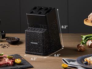 FOHERE Knife Set with Block 13 Pieces, Colorful Stainless Steel Knife Set with Anti-slip Handle, Complete Kitchen Knife Set with Sharpener FOHERE Knife Set with Block 13 Pieces, Colorful Stainless Steel Knife Set with Anti-slip Handle, Complete Kitchen Knife Set with Sharpener