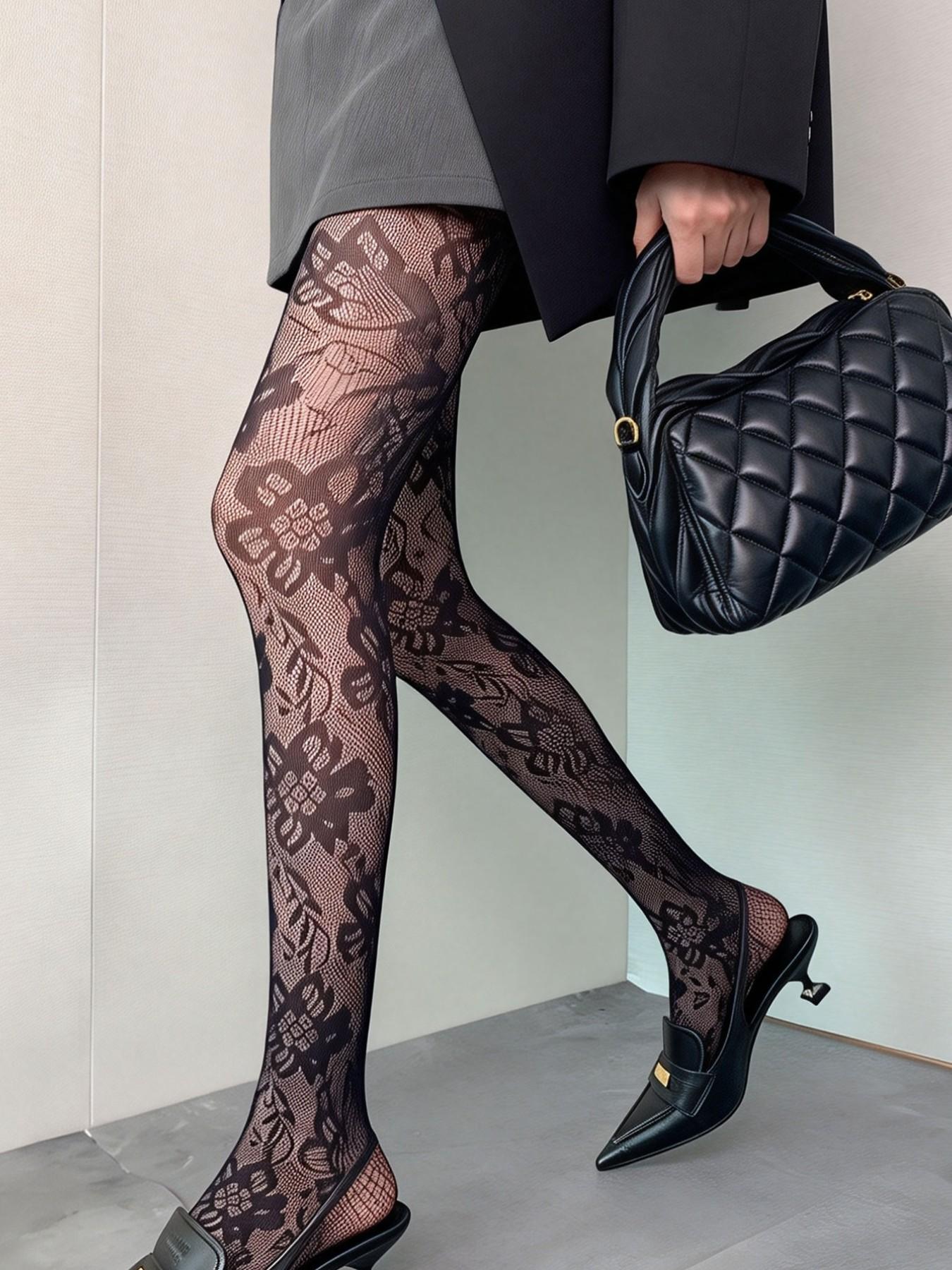Women's High Elasticity Fishnet Stockings, & Wine Colors, Perfect for Spring & Fall Daily Wear, Comfortable Design