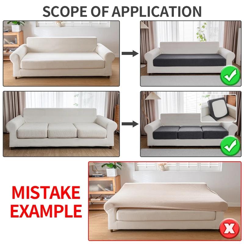 1 Count Elastic Sofa Seat Cover, Modern Anti-Slip Universal Slipcover for L-Shaped and 1–4-Seater Sofas, Elastic Sofa Slipcover