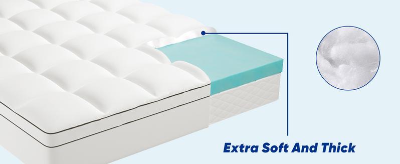 Dual Layer 4 Inch Memory Foam Mattress Topper Twin Size, 2 Inch Gel Memory Foam Plus 2 Inch Cooling Pillow Top Cover with 8-21 Inch Deep Pocket, Mattress Pad Comfort Support for Back Pain