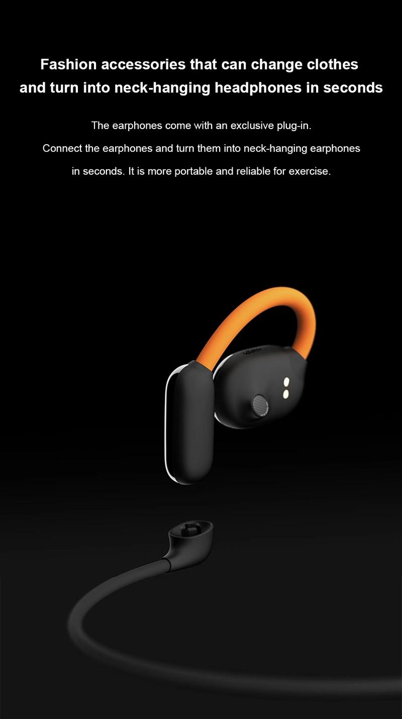 【Cool and Luminous】MINISO M99 Wireless Bluetooth V5.4 Open Earphones with Great Appearance HIFI Heavy Bass Immersive Sound Effects for Gaming and Music Lightweight and Comfortable Send Lanyard and Neckband compatible with iOS / Android phones