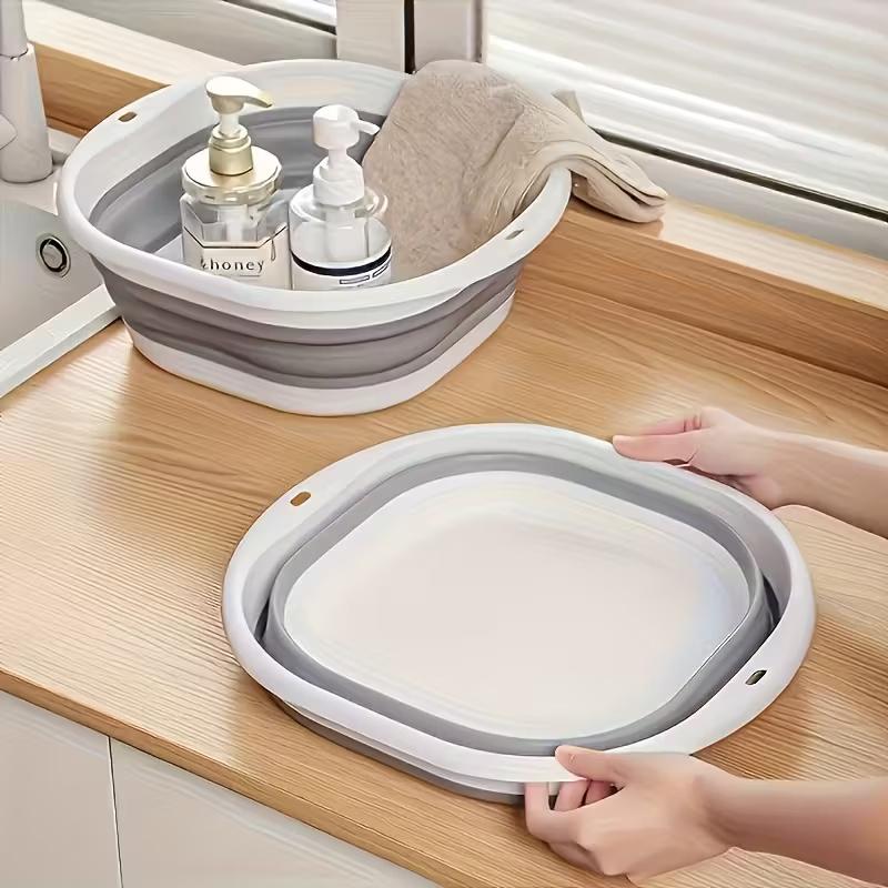 Space-Saving Foldable Wash Basin, Durable Plastic, Ideal for Home, Dormitory, Camping, Compact Design, Must-Have Back-To-School Item