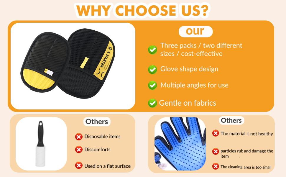 Pet Double Sided Grooming Gloves,Static Removal Gloves for Pet Hair,Multi-Function,For Washing,Hair Removal,Beauty,Sofa,Bed Sheets,Clothes,Suitable for Cats and Dogs