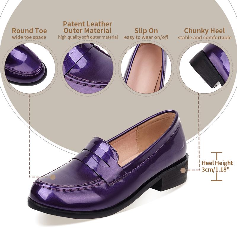 Belovely Women's Chunky Heel Platform Mary JanesCoquette Aesthetic Round Toe Pumps in PatentLeather for Casual Wear Solid color Simply wear Oxford shoes  Loafers