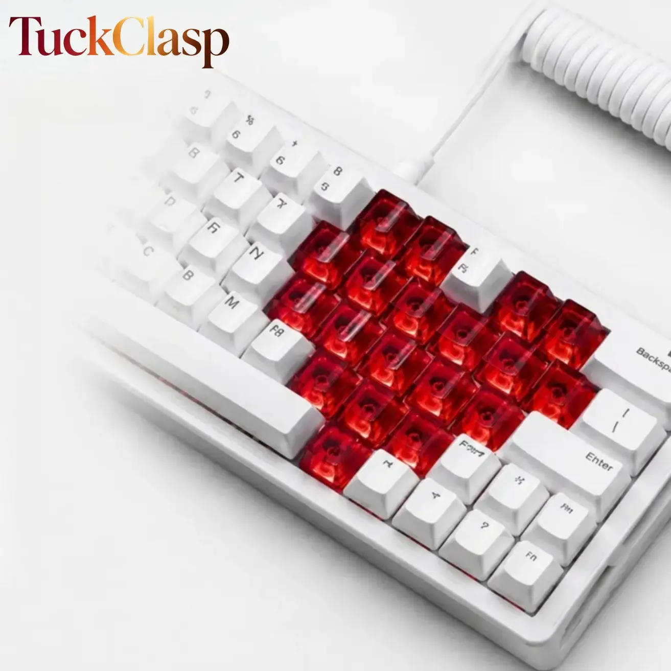 21-Key Love Shape Transparent Plastic Keycaps, DIY Personalized Customizable Accessories for Mechanical Keyboards, Creative Keycap Set for Custom Builds & Everyday Use