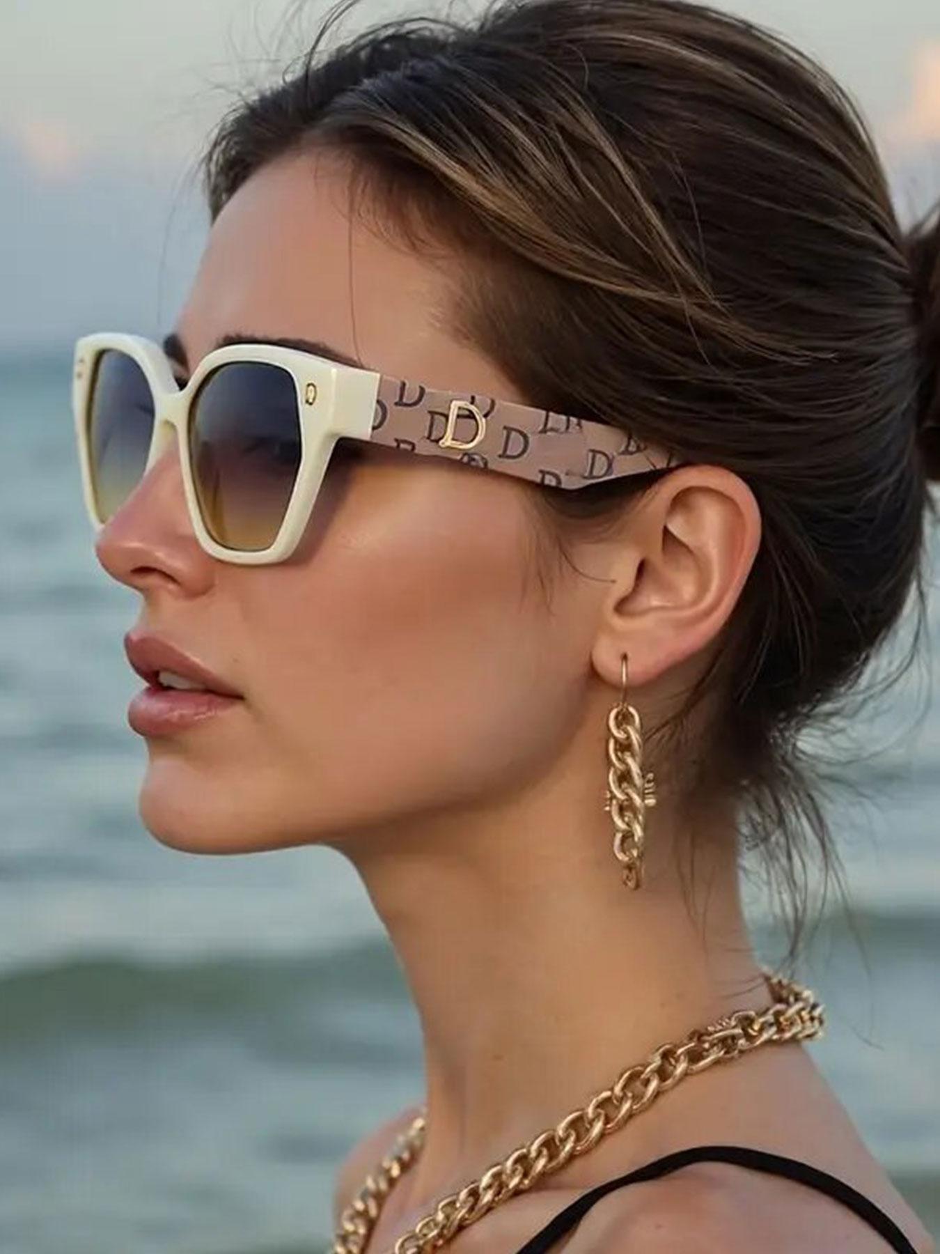 Women's Fashion Sunglasses 2026 New Versatile All-Season High-End Trendy Sun Glasses, Retro Simple Party Outdoor Shades