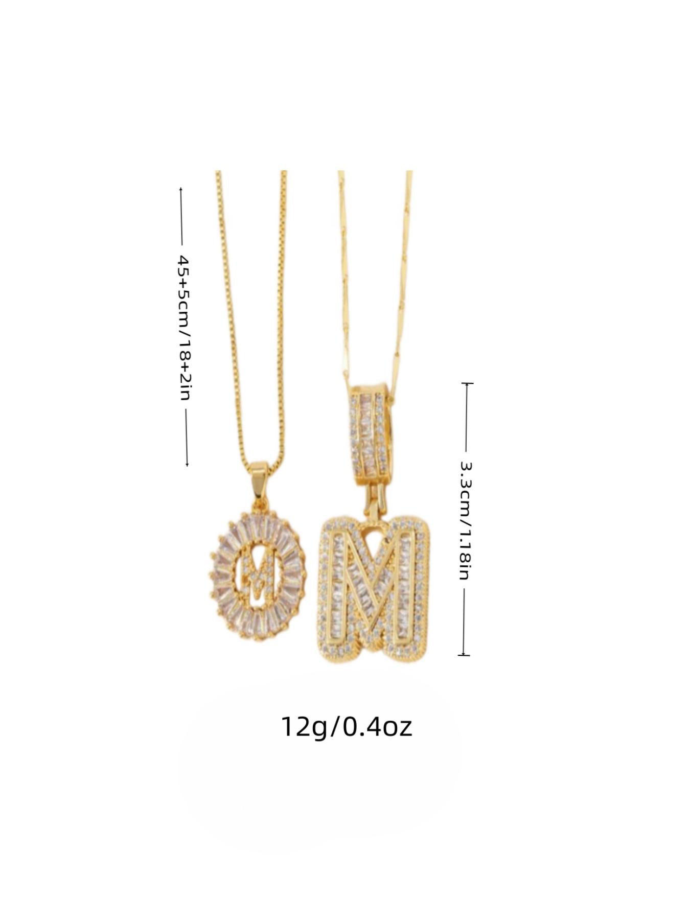 2-Piece Initial Pendant Necklace Set, 14k Adjustable Chain, Fashion Layered Jewelry, Perfect Gift for Women, All Seasons