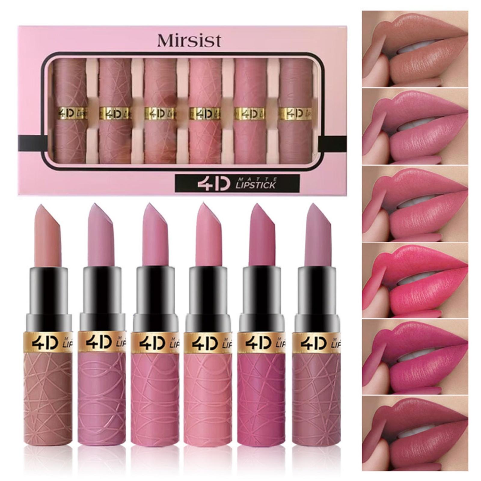 6 Pcs Vibrant Matte Lipstick Makeup Set Smooth Easy To Apply Long Lasting Coloring Moisturizer Full Color Lip Glossy Silky Cream Waterproof Cosmetic 6 Pcs Vibrant Matte Lipstick Makeup Set Smooth Easy To Apply Long Lasting Coloring Moisturizer Full Color Lip Glossy Silky Cream Waterproof Cosmetic