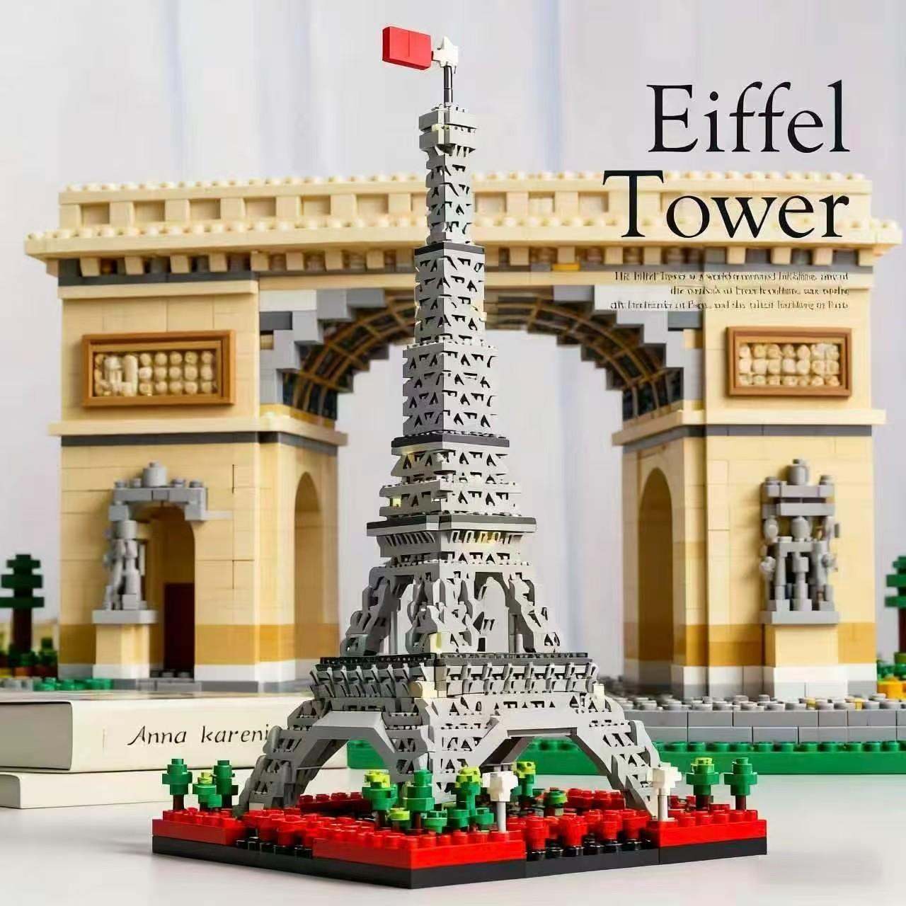 1875pcs Eiffel Tower Micro Particle Building Blocks Set, Collectible Model Kit, Halloween Christmas Thanksgiving Gift, No Light Included