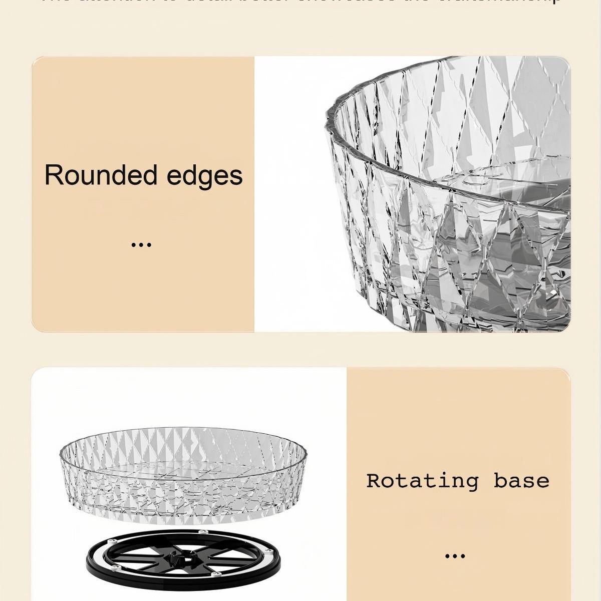 Rotating Storage Rack for Kitchen Countertop, Multi-Functional Rotating Tray, Spice Organizer, Living Room Desktop Storage Tray