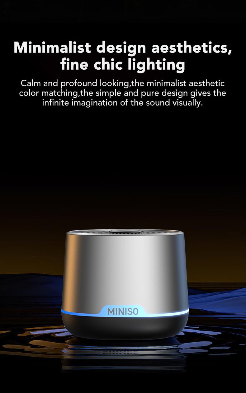 MINISO Portable 5W Wireless Bluetooth Speaker ,Mini Pocket Sound 8 Hours Music Time Speaker , 2 in 1 Stereo Sound Speaker Audio Smartphone