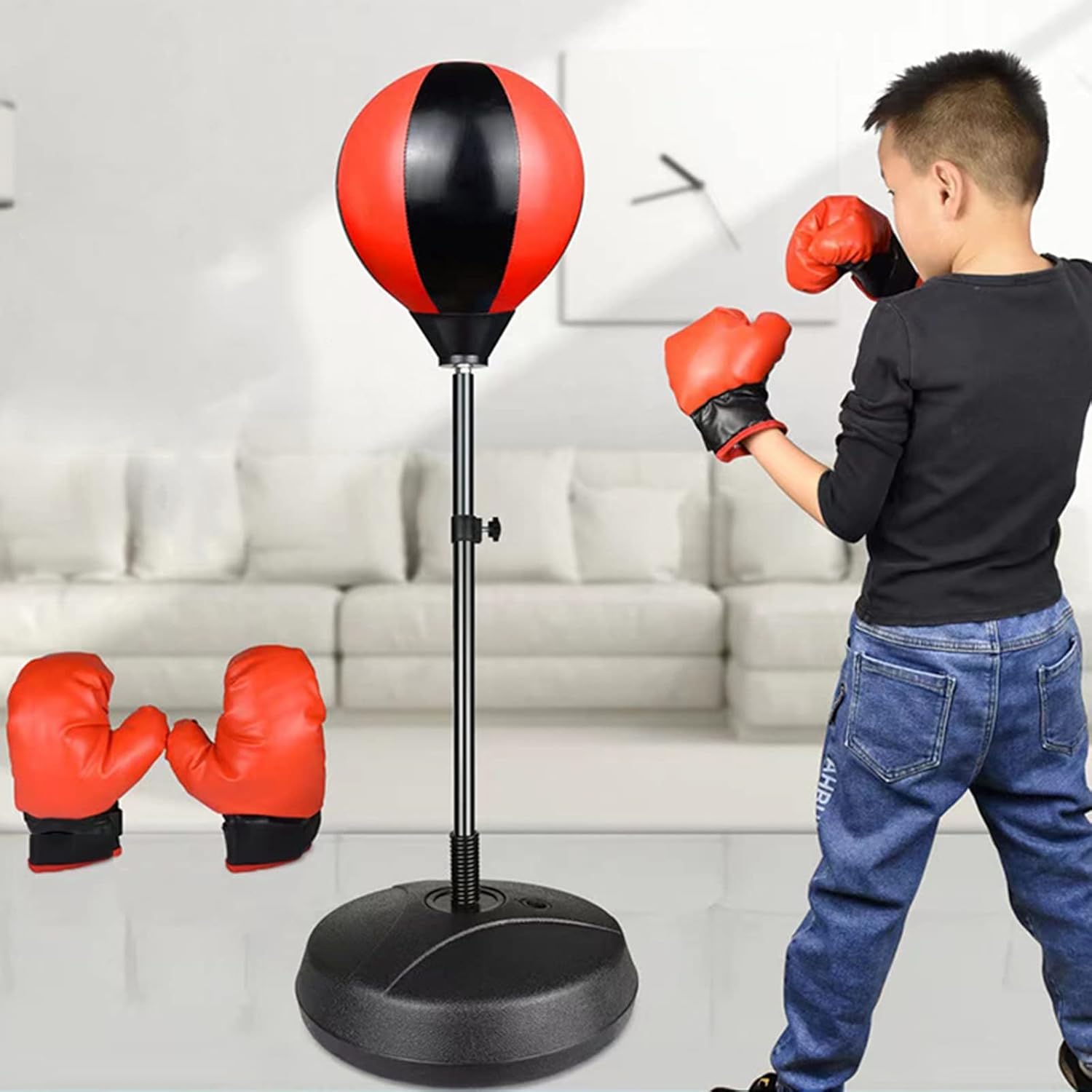 Boxing Sandbag Outdoor & Indoor Toy Boxing Equipment, Speed Reaction Training for Kids Aged 3-9, Home Use Punch Ball