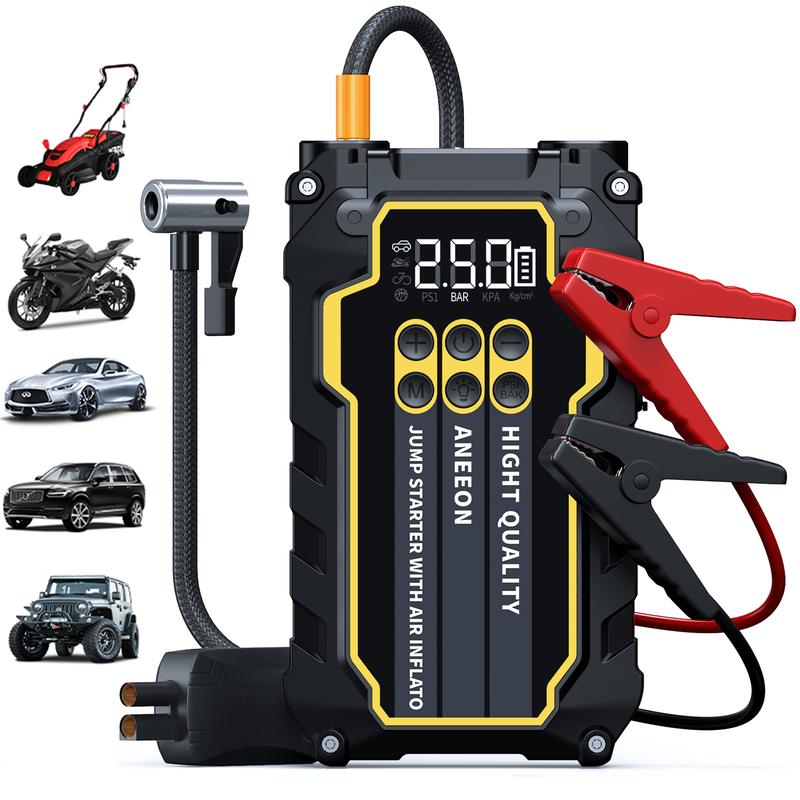 Portable Car Jump Starter with Air Compressor, 3000A 12V Lithium-Ion Battery, Automatic Shut-Off Tire Inflator, Model X49S