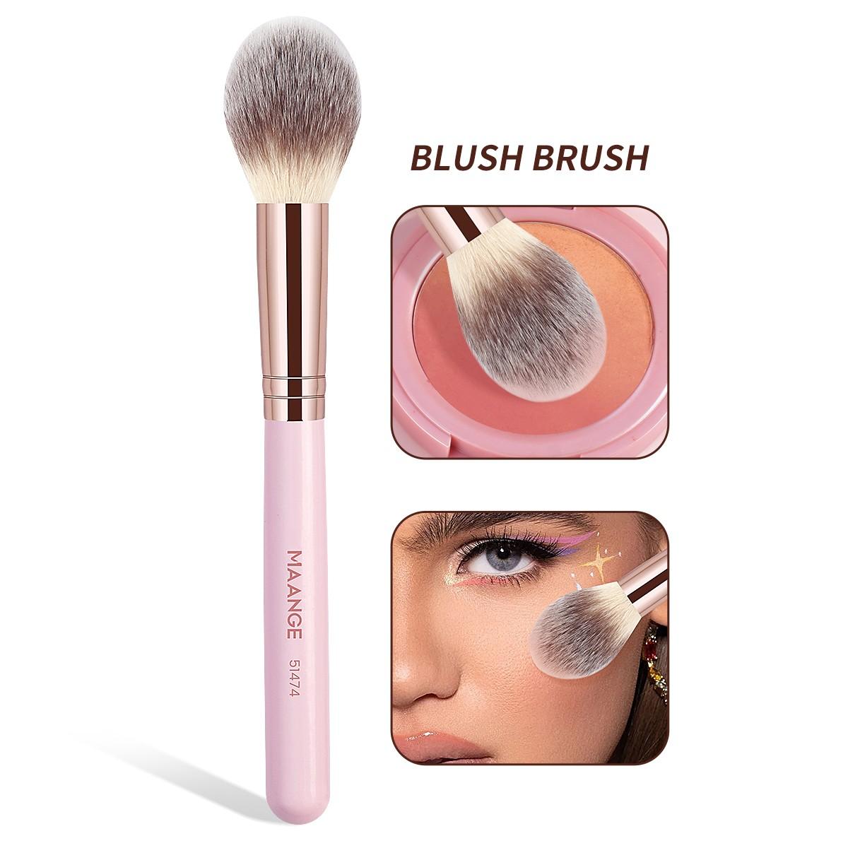 Maange 6-Piece Makeup Brush Set, Makeup Brushes Set, Makeup Tools Set, Foundation Brush, Blush Brush, Loose Powder Brush, Eyeshadow Brush, Concealer Brush, Ideal for Home and Travel