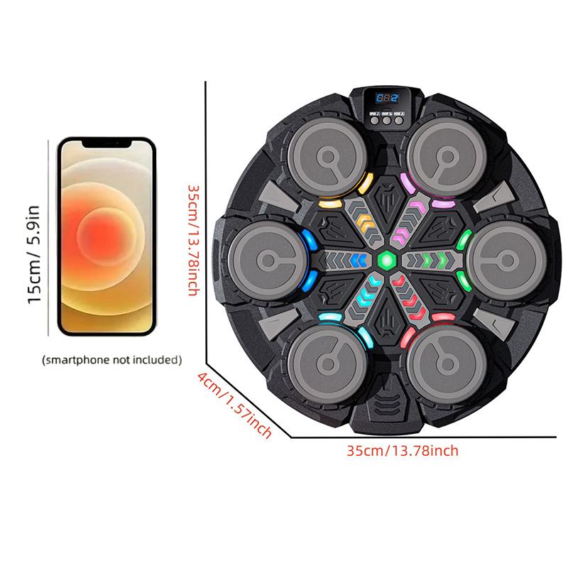 Smart Music Boxing Training Machine with Boxing Gloves, Smart Boxing Trainers, Ready to Train, Universal for Adults & Kids, LED Display with Real-Time Punch Data Feedback, Bluetooth Music Rhythm Sync, Wall-Mountable Space-Saving Design for Home & Gym Use