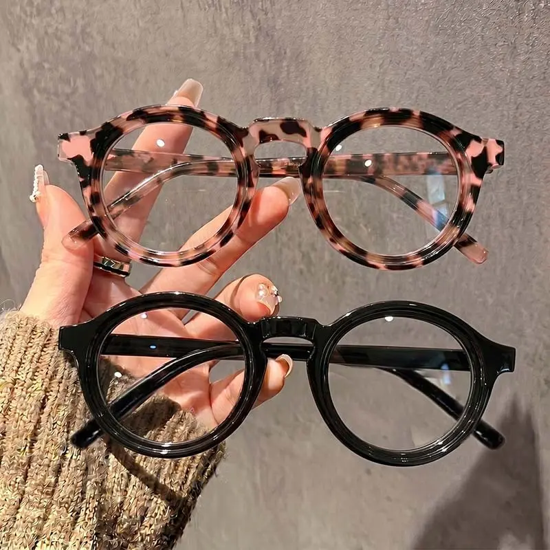 2 Pairs Vintage Round Frame Reading Glasses Set, Classic Design Fashionable Pair, Office/commute/daily Use, Stylish Eyewear Accessories