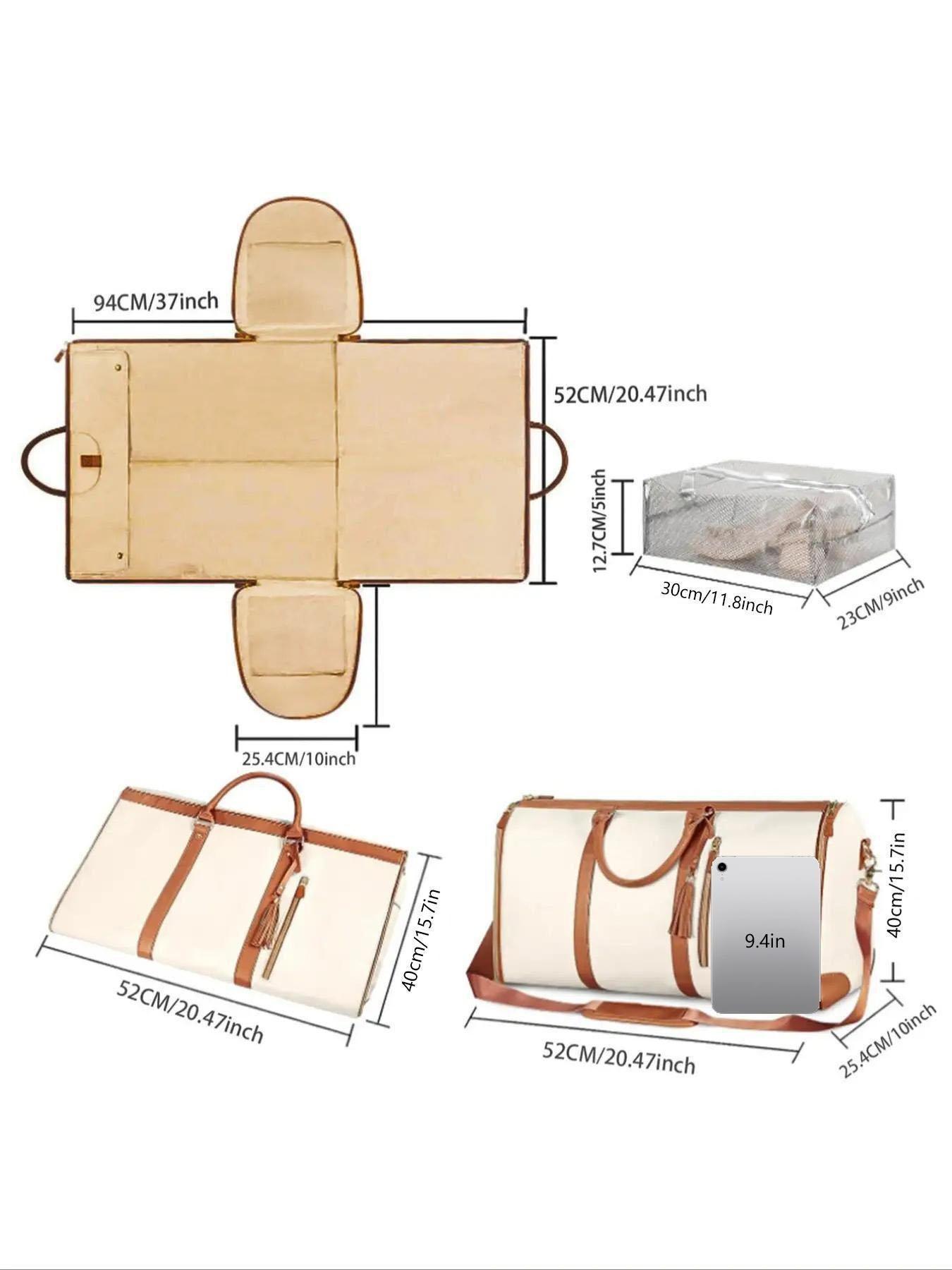 Multifunctional clothes-hanging travel storage bag, portable folding suit bag, large-capacity fashion, simplicity, leisure and joker handbag for business trip,  classic   suitable for business trip, Travel Duffle Bag, etc.