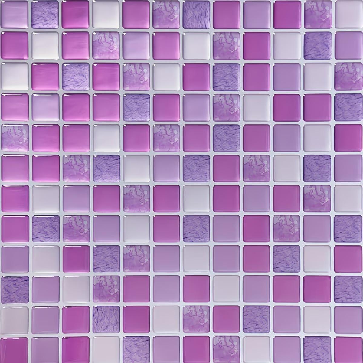 Crystal Resin 3D Mosaic Tiles Self-Adhesive Wall Stickers, Heat-Resistant Peel-And-Stick Wallpaper for Living Room Kitchen Bathroom Home Decor