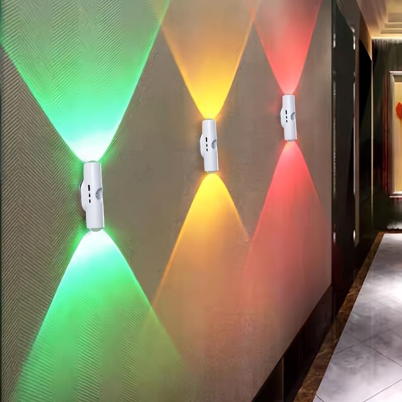 1pc Battery Operated Wall Sconce, Motion Sensor Light Indoor, USB Rechargeable Wall Sconces 7 Colors Wall Lamp for Living Room Hallway Bedroom, Bathroom