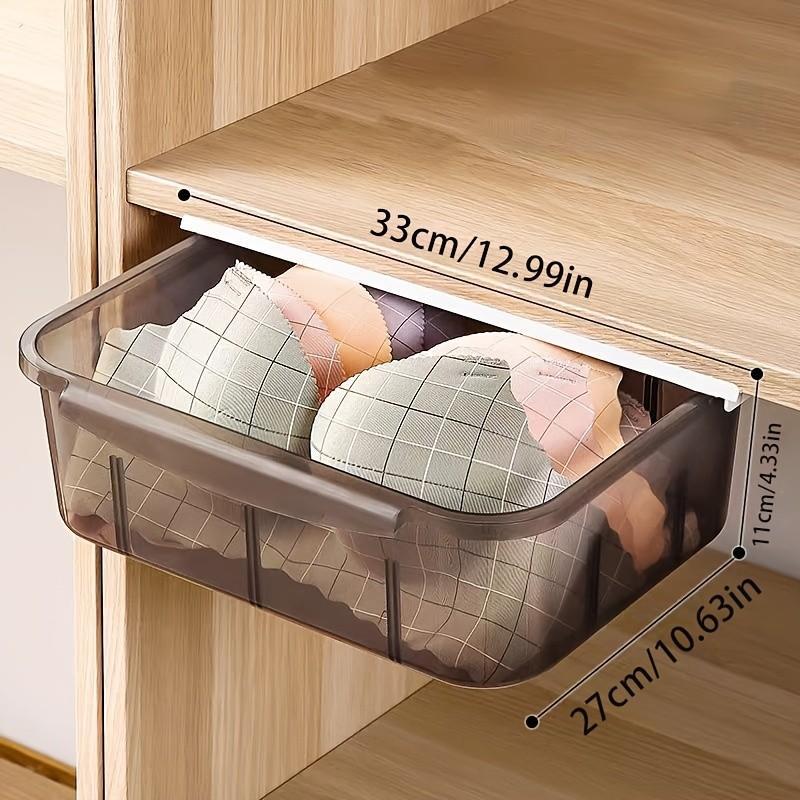 Under Desk Hidden Storage Drawer Organizer, Sliding Dividers and Adjustable Shelves, Multi-Functional Slide-Out Storage Box for Home Office Organization