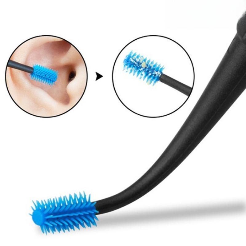 4-Color Ear Cleaning Kit: Soft Silicone Spiral Ear Picks, Detachable Double-Ended Safe Earwax Remover Tool for Home & Travel, Hypoallergenic Portable Ear Care Brush, Ear Canal Cleaner