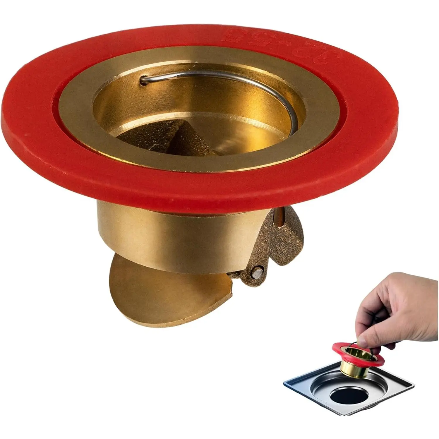 Brass Floor Drain Core, Backflow Preventer, 1.4''-2.0'' | Auto Open-Close,  Drainage, Odor And  Barrier,  Resistant, Easy Install, Bath, Kitchen, Garage