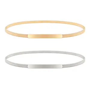 JASGOOD Women Skinny Metal Waist Belt Gold Waistband Elastic Metal Chain Waist Belt for Dress