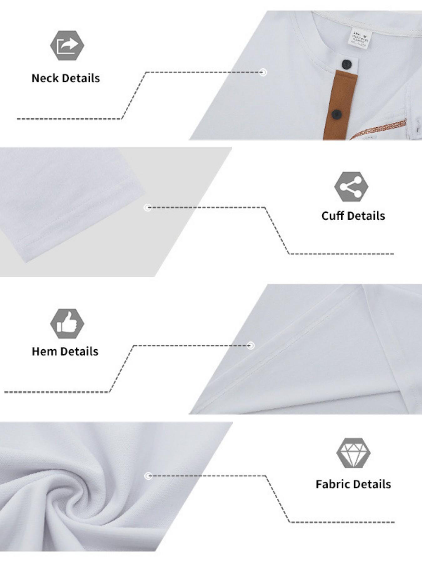 Men's Henry Long Sleeve Shirt, Button Neck Casual T-Shirt, Pocketed Daily Wear Fashion Top, Essential Stylish Clothing