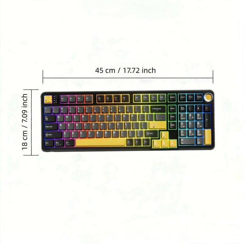 101 Key Tri-Mode Mechanical Keyboard, Mechanical Gaming Keyboard, 2.4g/Bluetooth-compatible 5.0/wired, Gasket Structure, Hot Swap Axis, 16 RGB Effects, 4000mah Battery