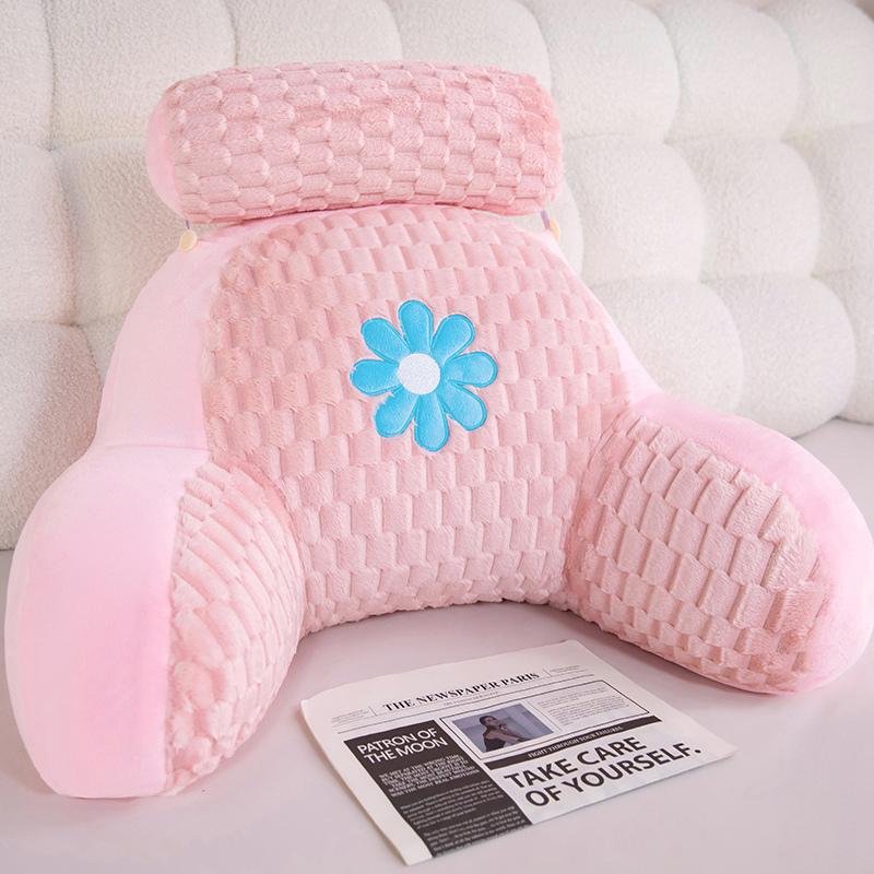 Extra Large Reading Pillow with Detachable Neck Roll, Plush Bed Rest Pillow for Adults, Perfect for TV Gaming Relaxing at Home