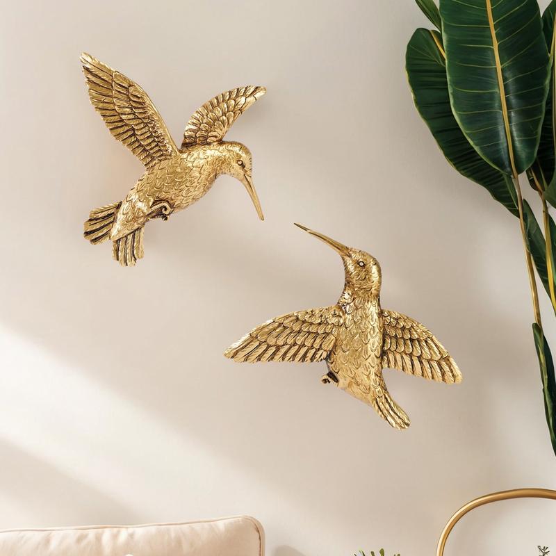 Resin Hummingbird Wall Hanging Decor, Flying Hummingbird Design, Indoor Home Decoration for Living Room, Dining Area, Party, Wedding, Hanging Ornaments