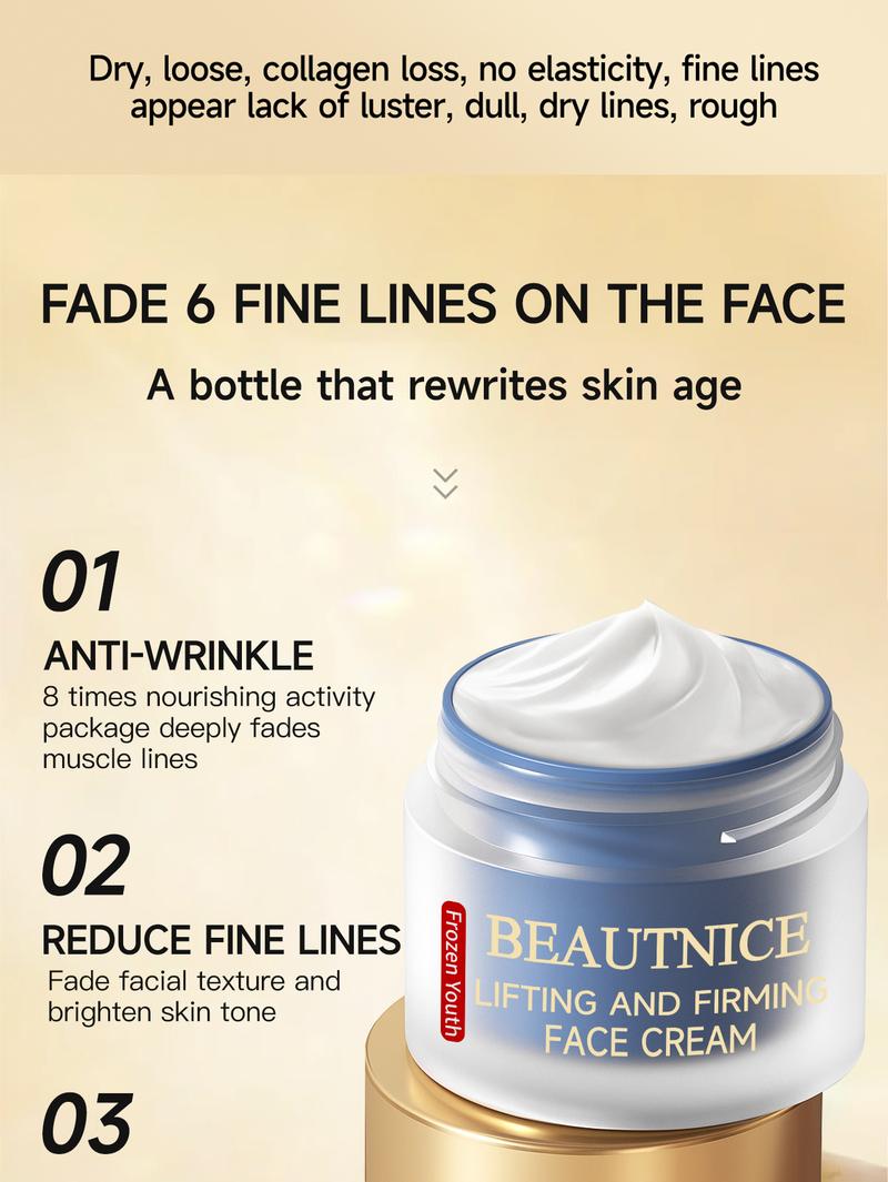 【l】BEAUTNICE Anti-Aging Face Cream - Hydrating Lifting& Firming Moisturizer with Niacinamide, Hyaluronic Acid &Botanicals | For Wrinkles, Dry & Sagging Skin | Plant-Powered Formula
