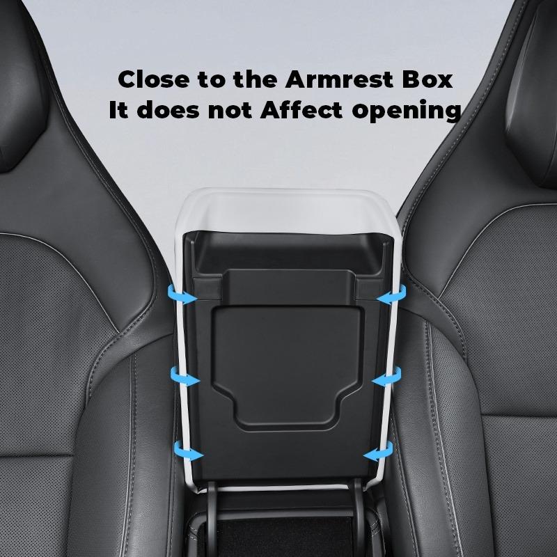 Custom Fit Molded Square Silicone Center Console Cover - Painted Clip-On Flip Top Protector for Tesla Model 3 Highland, Model Y Juniper, Durable, Anti-Scratch, Water Resistant Car Armrest Storage Accessory for Effective Interior Protection
