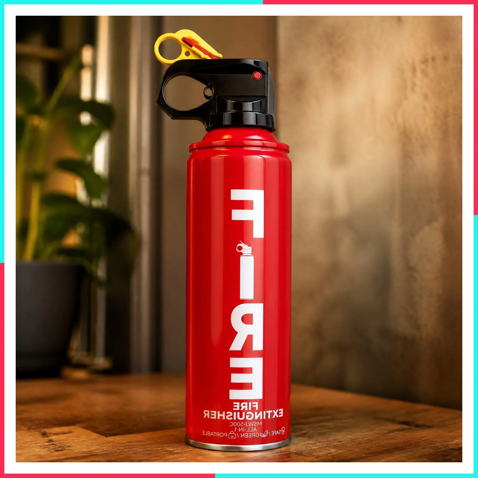 Fire Extinguisher for Home 1 Pack, Kitchen, Car, and Grill, Compact Water-Based A, B, C, K Extinguisher with 6-Year Warranty and Easy Storage