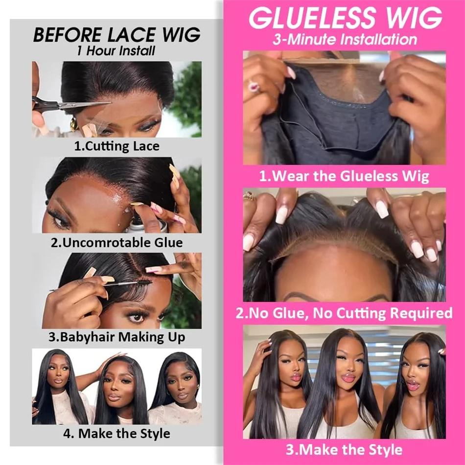 Bling Hair Wear and Go Glueless Human Hair Wigs Pre-cut Lace 7x5 Body Wave/Straight/Deep Wave Human Hair Wigs For Women Ready To Wear TikTokShopBlackFriday