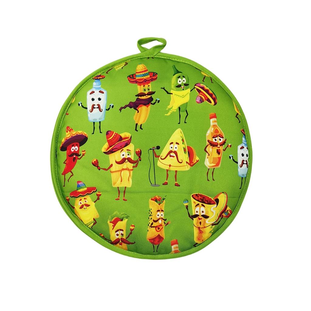 1pcs Mexican Thickened Corn Tortilla Insulated Bag, Pure Cotton Round Bread Carrier, Home Use Takeout Bag, Cross-Border Food Storage