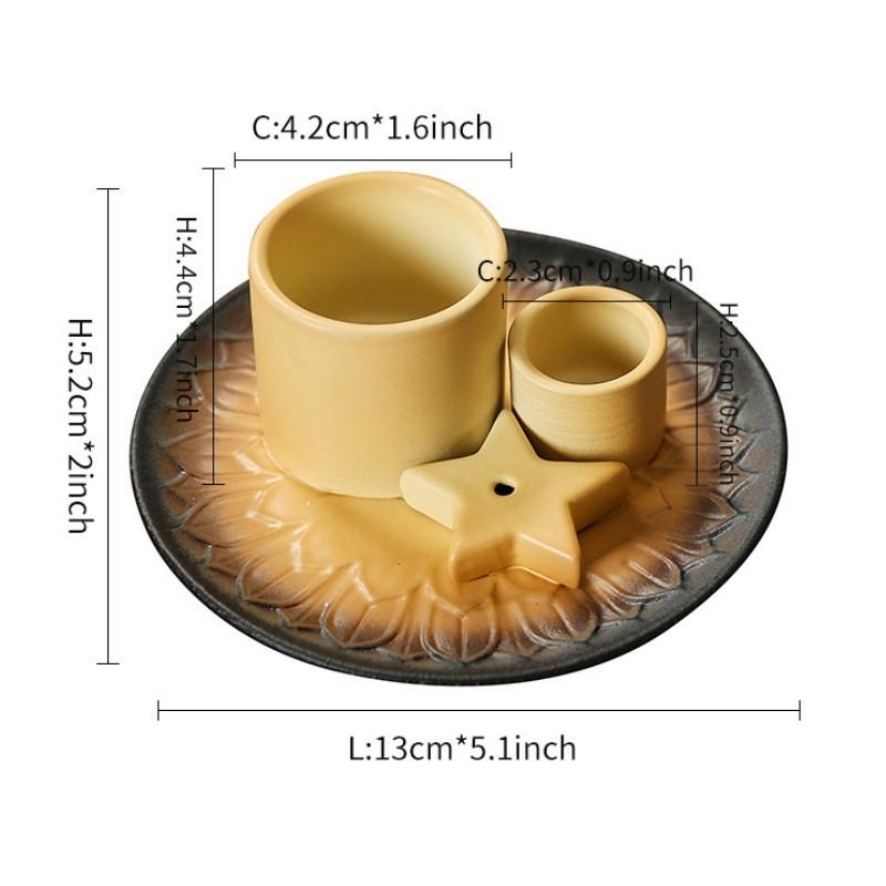 Morandi Color Ceramic Candle Holder, Nordic Style Home Atmosphere Decor, Mint Reed Diffuser, Solid Wood Tray, Home Ornament