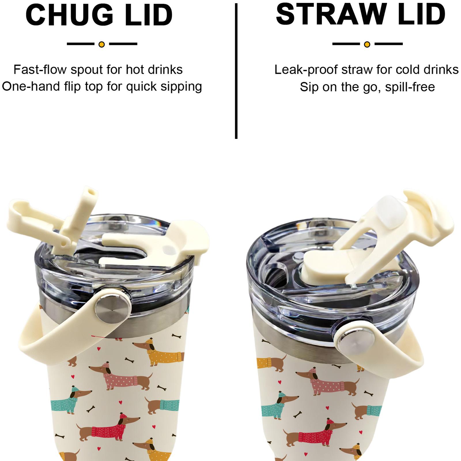 Dog moms NEED this 30oz dachshund tumbler, Hot coffee 12H, iced drinks 24H, cutest travel cup ever! Insulated Travel Drinkware