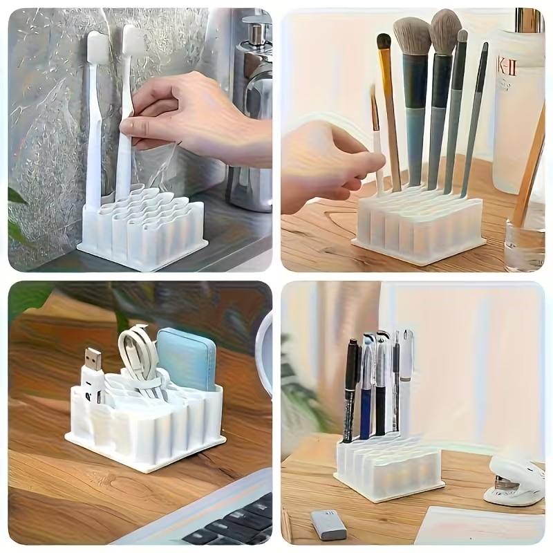 Wave Storage Box Set, 32 Grid Multi-Layer Vertical Organizer, Durable Desktop Shelf, Space-Saving, Easy Installation, Ideal for Home Office Clinic