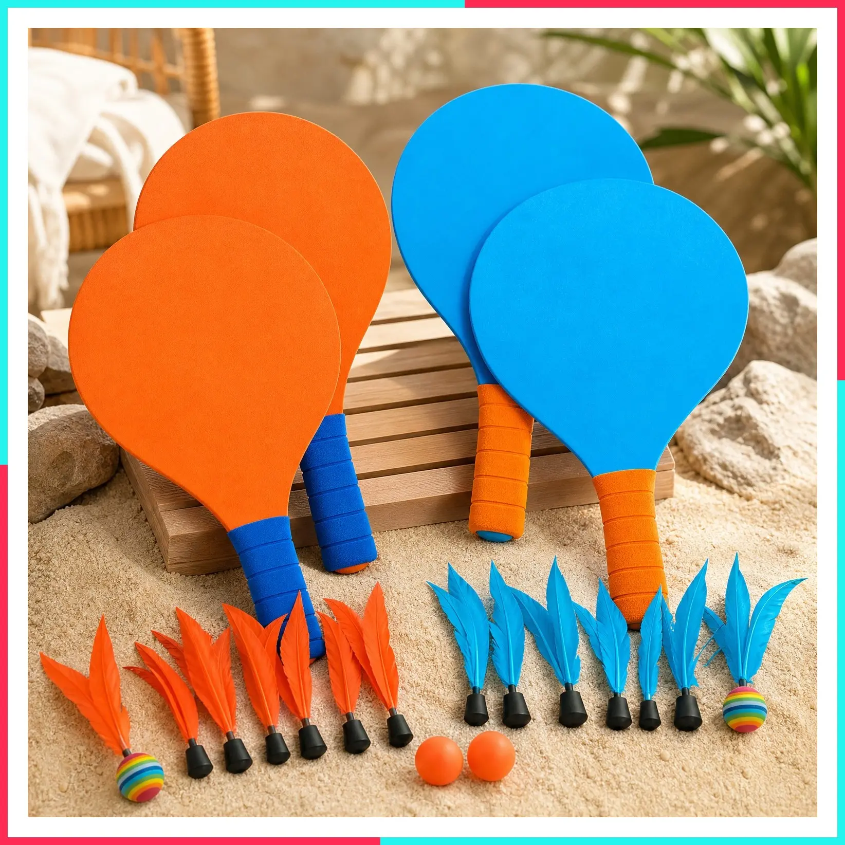 4-Racket Badminton Set - Outdoor Beach, Yard & Camping Family Games