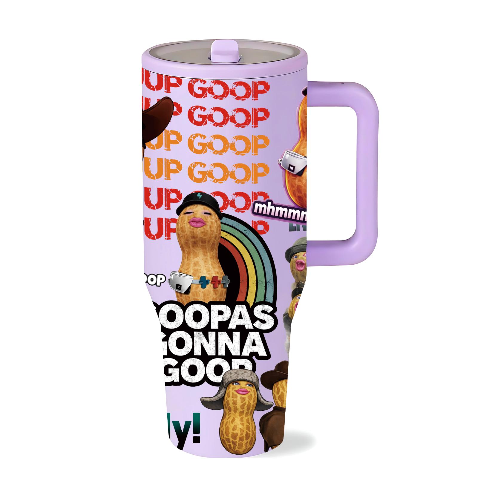 1 Pc 40oz insulated tumbler, funny meme tumbler, double wall vacuum mug, leak proof travel mug with handle, emoji aesthetic cup, hot cold drinks 12h hot 24h cold, viral funny gift for women men, reusable coffee mug, trendy tumbler