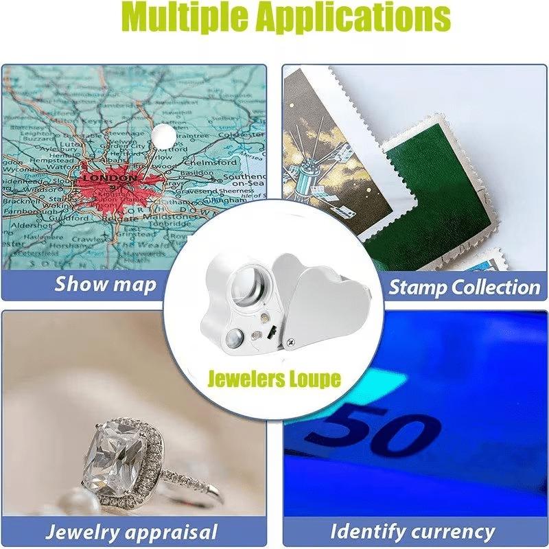 Cufflink Jewelry Magnifier 30x21mm High-Definition Lens Preferred Appraisal Tool for Jewelers Precisely Observe Details of Jade and Jadeite Essential for Antique Collection and Appreciation Portable and Compact Professional Practical Appraisal Tool