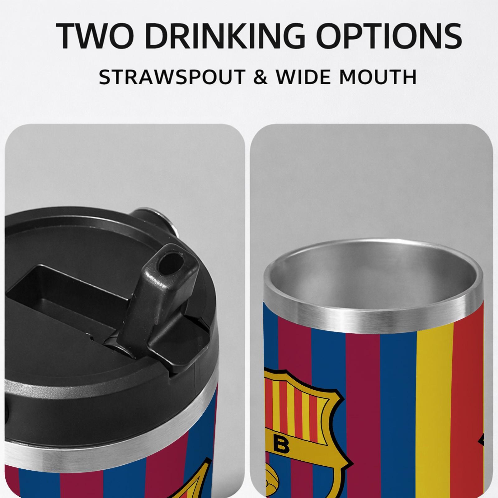 1 Pc Vacuum Cup 30oz Skinny Tumbler With Handle And Lid, Double Wall Thermal Mug, Leak Proof Insulated Mug, Keeps Hot 12 Hours Cold 24 Hours, Classic Stripe Fan Style Travel Mug For Coffee Tea, Gift For Men Women Sports Holiday Daily Use